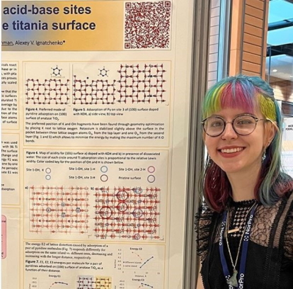 Paige in Lyon France presenting a
                                poster