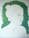 young woman
                        portrait, step 1