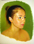 young woman
                        portrait, step 3