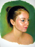 young woman
                        portrait, step 5