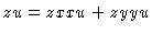 $\Pd{z}{u} = \Pd{z}{x} \Pd{x}{u} + \Pd{z}{y} \Pd{y}{u}$