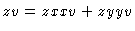 $\Pd{z}{v} = \Pd{z}{x} \Pd{x}{v} + \Pd{z}{y} \Pd{y}{v}$