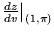 $\left. \frac{dz}{dv}
\right\vert _{(1,\pi)}$