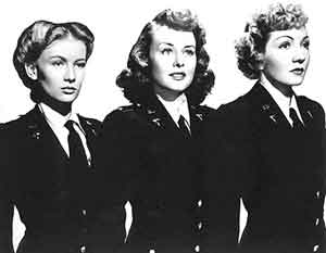 Veronica Lake, Paulette Goddard, and Claudette Colbert in 'So Proudly We Hail'