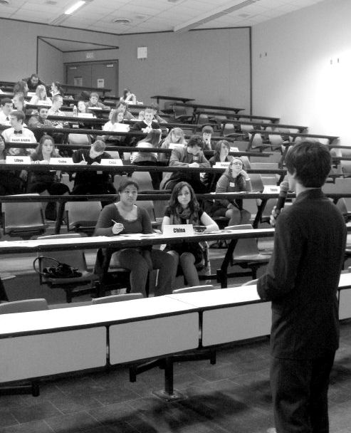 Jonnie at the Univeristy at Buffalo Annual Model UN Conference 