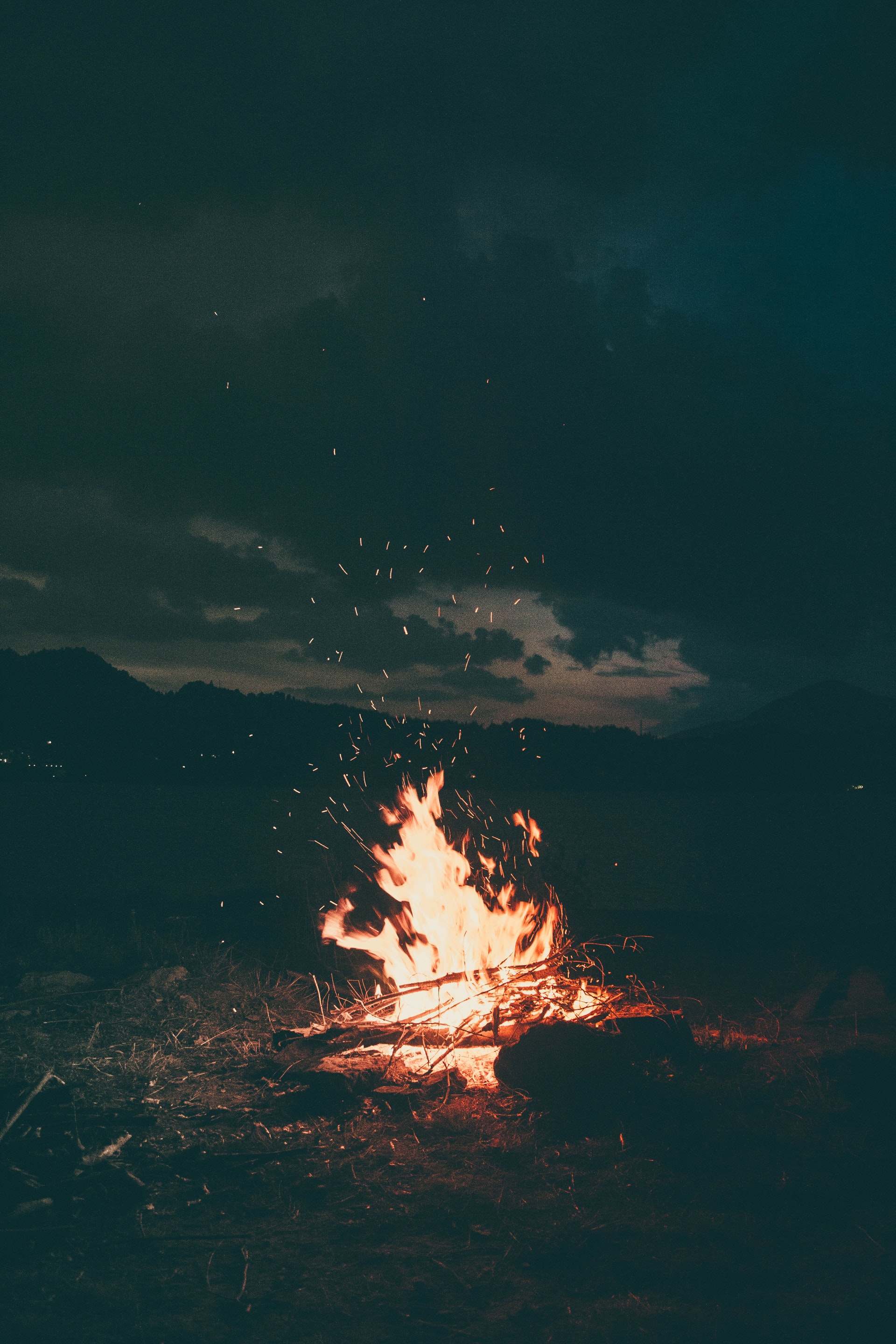 Picture of a lit bonfire.